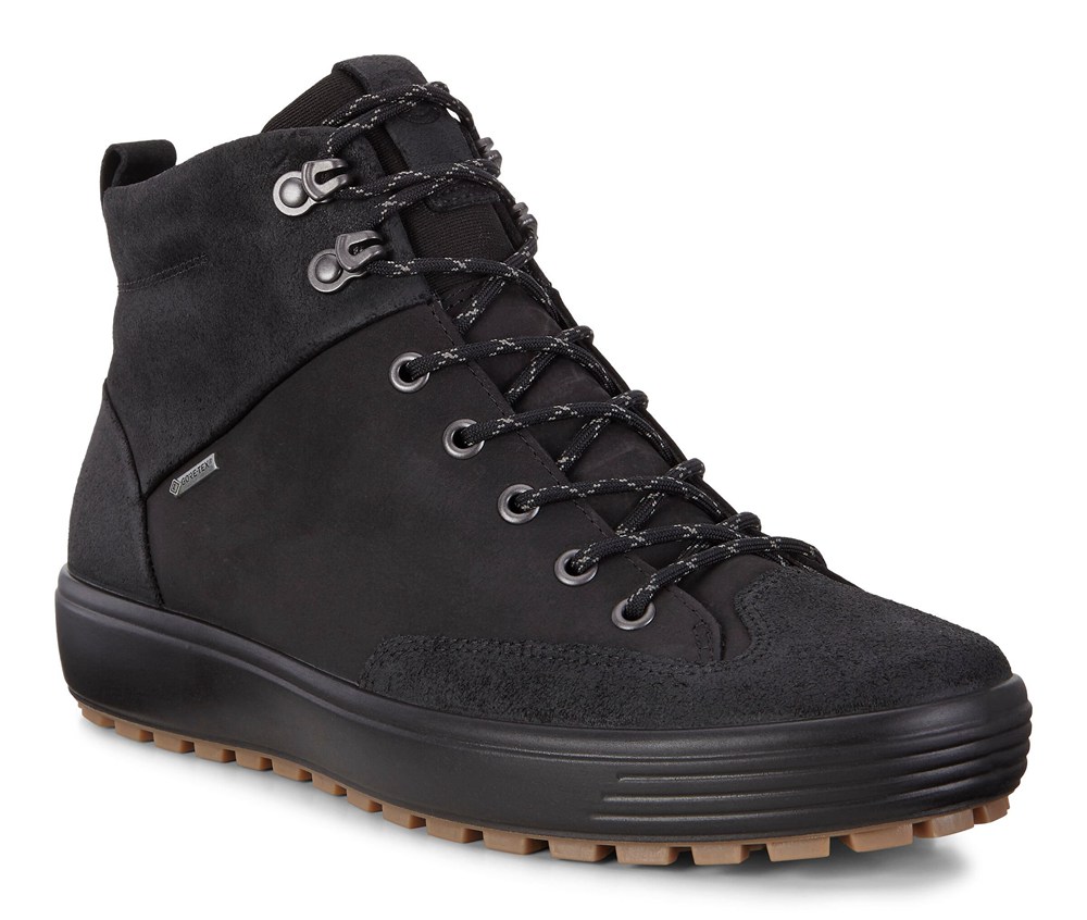 Botas Hombre - ECCO Soft 7 Tred Gtx Altos - Negros - ITG180425